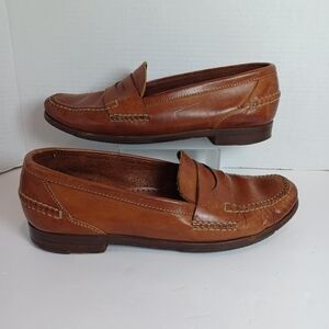 COLE HAAN Country - Brown Leather Penny Loafers Dress Shoes Handsewn Mens SZ 11M